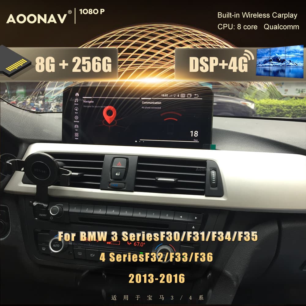 For BMW 3 Series F30 F31 F34 F35 4 Series F32 F33 F36 Modified Center Console Navigation Large Screen