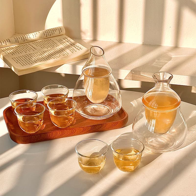Japanese-style ice wine jug glassware creative wine divider exquisite wine jug wine glass high-looking afternoon tea tea set
