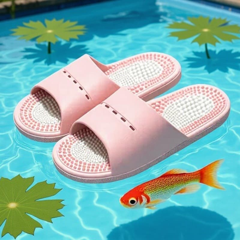 Men's Wear-Resistant PVC Flip-Flops for Home, Bathroom, Anti-Slip, Acupressure, Open-Toe, Summer Massage Slippers