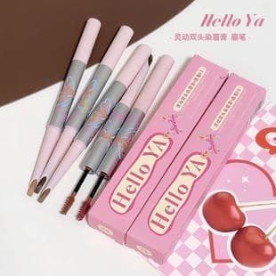Helloya Flexible Dual-Ended Tinted Brow Gel + Eyebrow Pencil 2-in-1, Natural Color, Smooth, Wild Eyebrow Look, Not Easily Smudged
