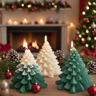 Christmas Series Scented Candle Silicone Mold, DIY Santa Claus Christmas Tree Plaster Epoxy Resin Silicone Mold
