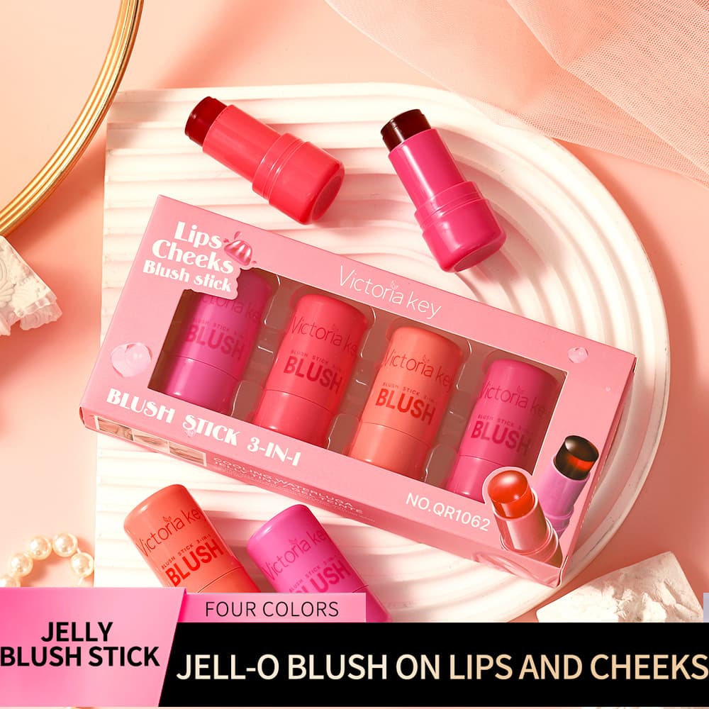 VICTORIAKEY Cross-border Hot-selling Jelly Blush Contour Jelly Blush Set Q-elastic Cheek Blush