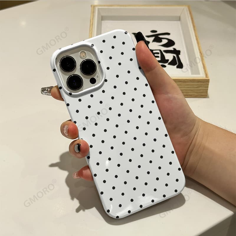 Amazon Hot Selling Polka Dot Phone Case for iPhone 17e Glossy Phone Cover Apple 16/15/14 Pro Series