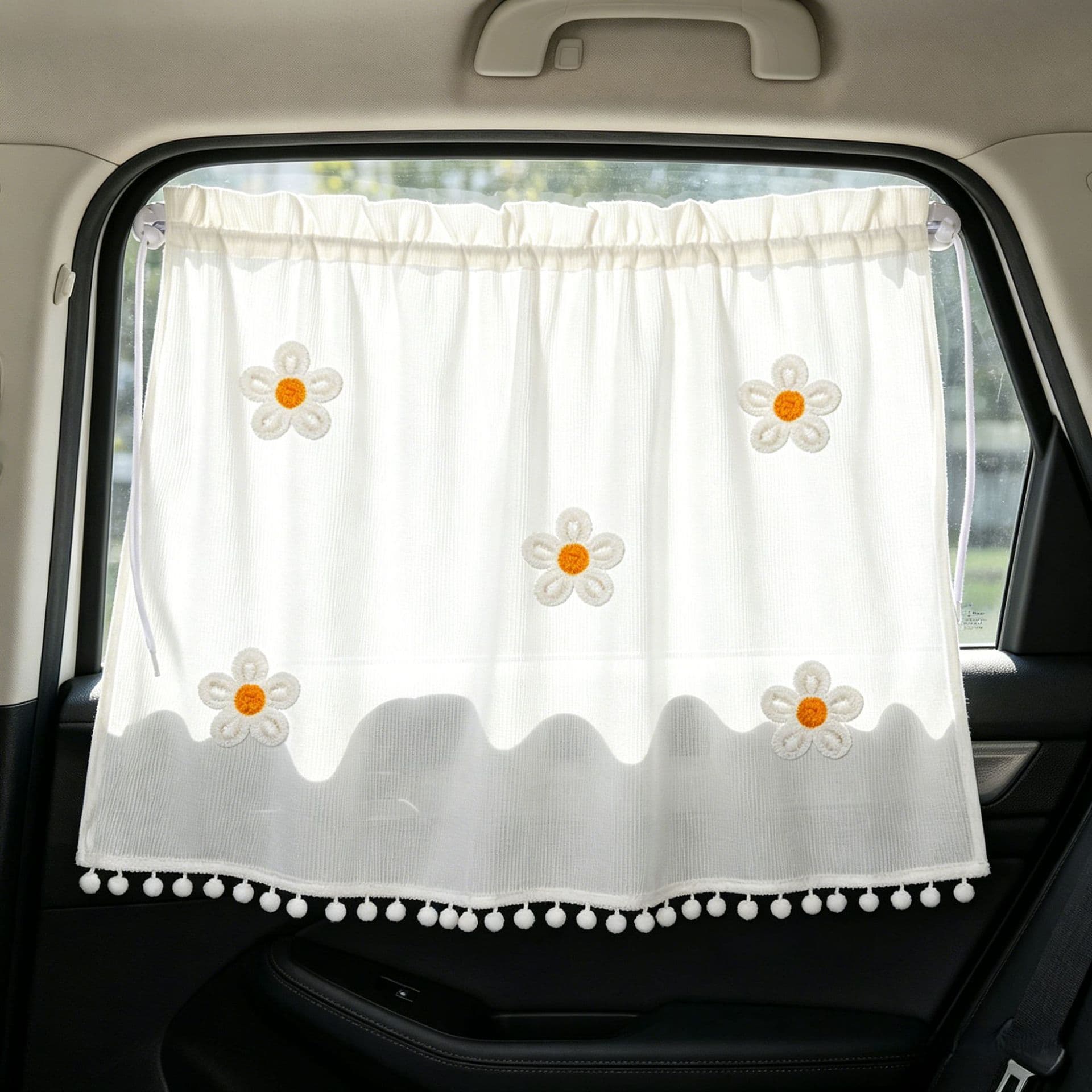 Car sunshade ins small fresh waffle car blackout curtain suction cup type car sun protection and heat insulation for children