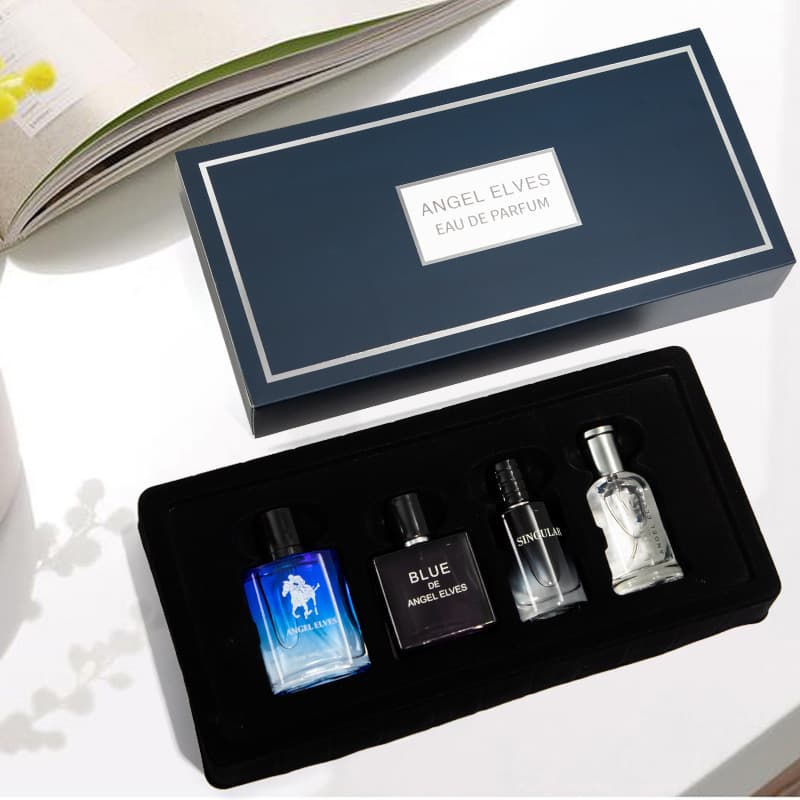 Cross-border Long-lasting Men's Perfume Knight Blue Confidence Blue Wild Men's Perfume Four-Piece Set Gentleman Long-lasting Fragrance