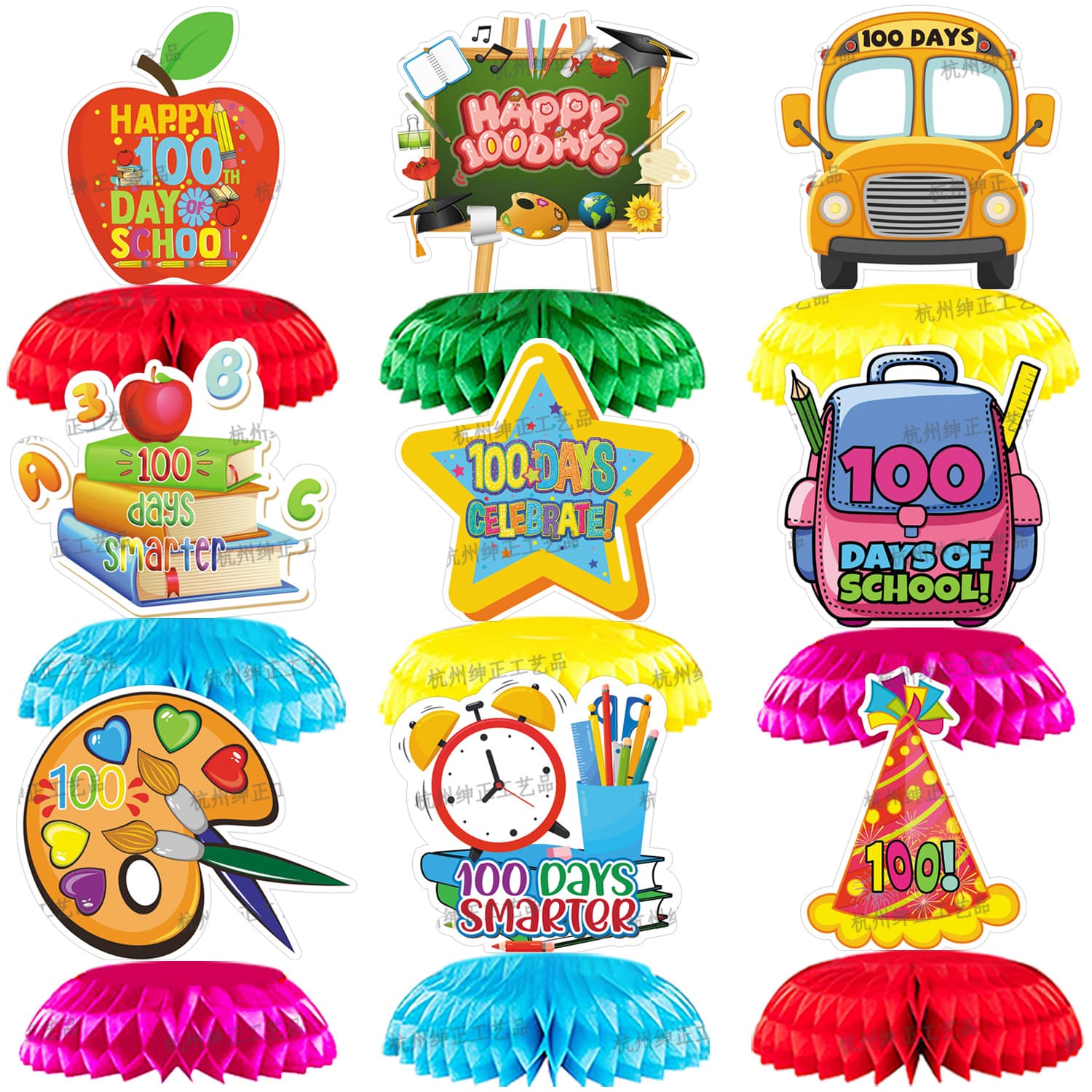 School Party Decoration Kindergarten Back to School 100 Days Party Supplies Baby School Back to School Honeycomb Ornaments