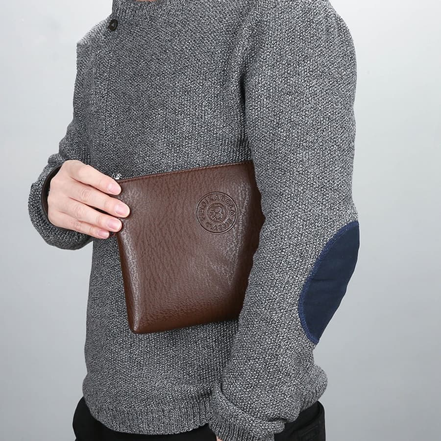 Men's Handbag 2025 New Fashion Wallet Korean Style Business Handbag Casual PU Leather Clutch Bag for Men