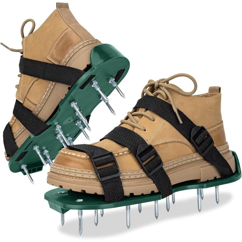 Cross-border Hot Selling Garden Grass Soil Aerator Spiked Shoes Lawn Inflatable Soil Loosening Shoes Self-leveling Epoxy Garden Tool