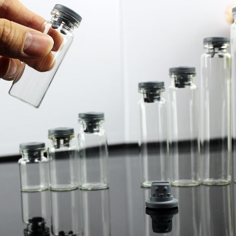 5ml Rubber Stopper Glass Vial Mini Small Bottle Storage Small Experiment Transparent Wish Bottle Penicillin Bottle Sampling Bottle 10ml