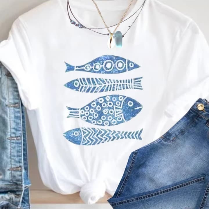 Spring/Summer New Cloud Cotton Solid Short Sleeve T-Shirt, Round Neck Women's Holiday Short Sleeve Style, Men's Short Sleeve T-Shirt