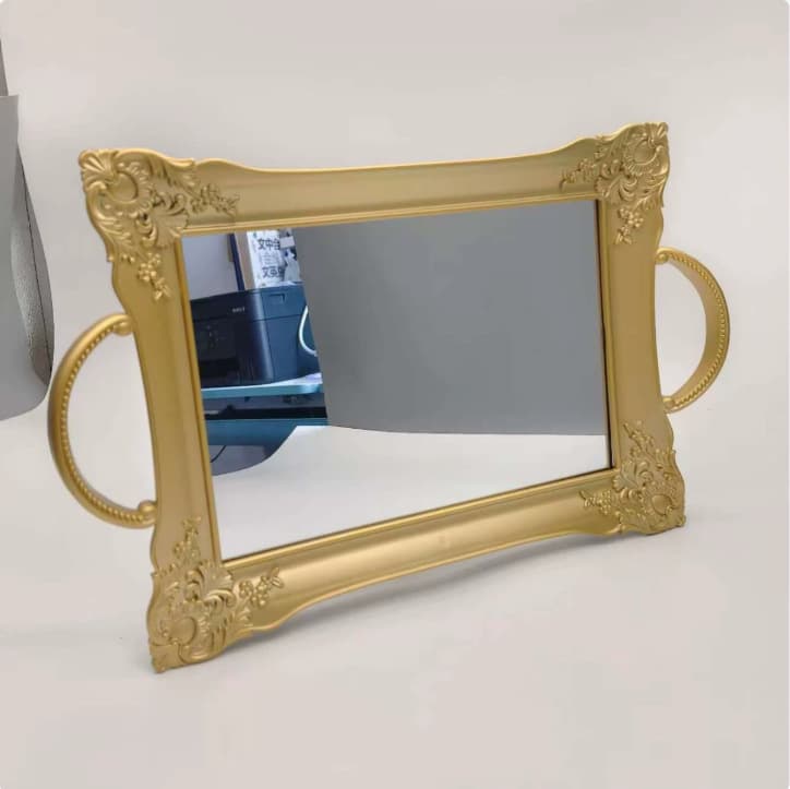 Wholesale European Frames Gold Decorative Frame Embossed Frame Display Stand Entryway Wall Hanging Decor Vanity Mirror