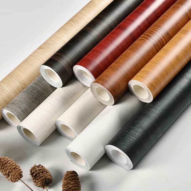 Wood Grain PVC Sticker Wallpaper Self-Adhesive for Wardrobe Furniture Door Sticker Table Renovation Waterproof Moisture-Proof Self-Stick Thickened