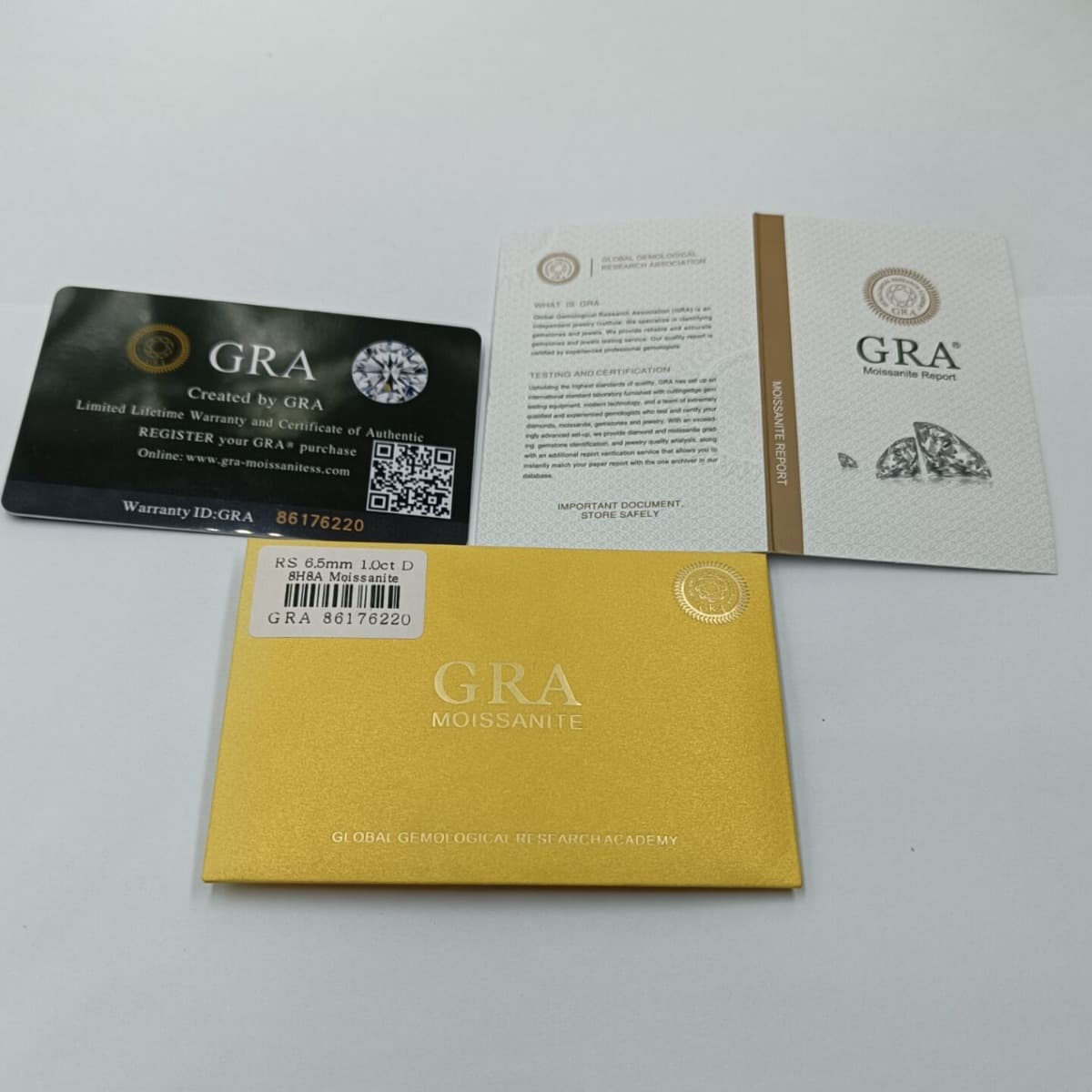 Moissanite GAR Small Certificate Wholesale D Color Mini Certificate One Certificate One Code Black Card Label Envelope Version Certifiable