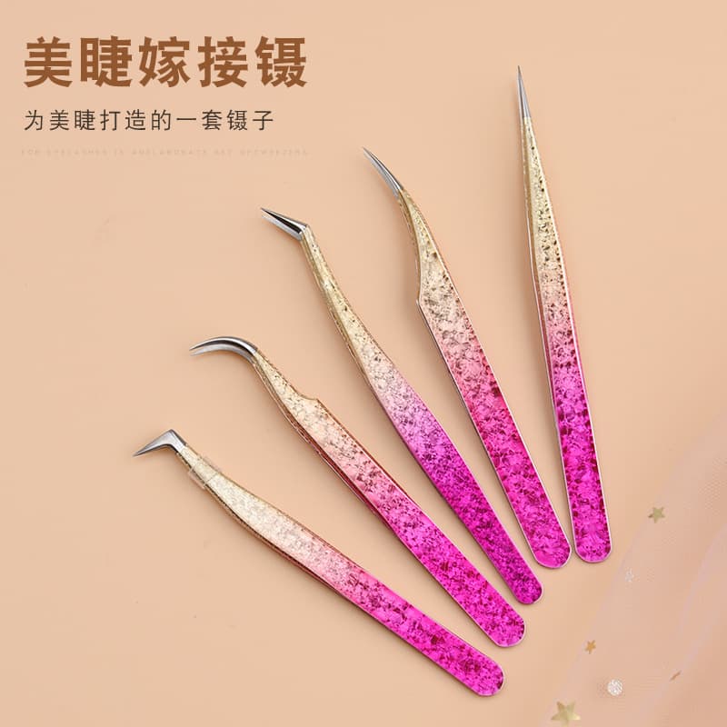 Factory Direct Stainless Steel Eyelash Tweezers for Lash Extension, Flowering Tweezers, Lash Tool, In Stock