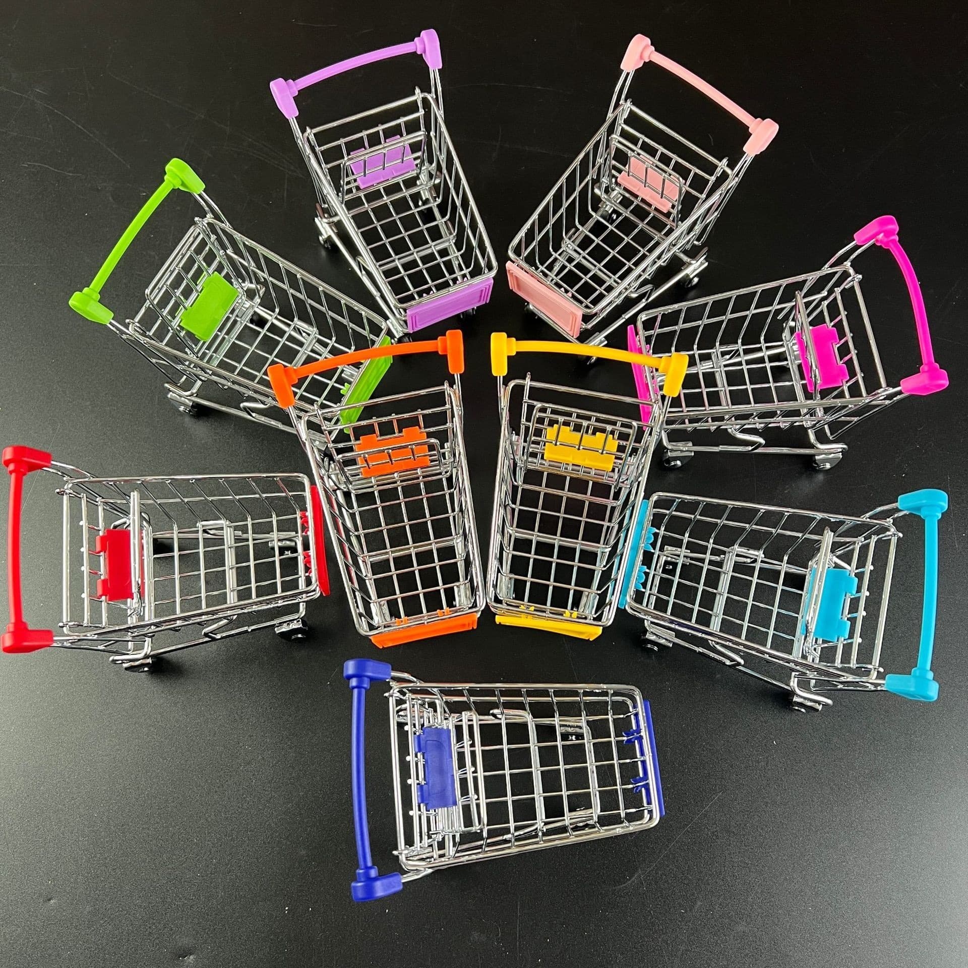 Mini Shopping Cart Creative Supermarket Metal Wholesale Kids Pretend Play Toy for Boys and Girls