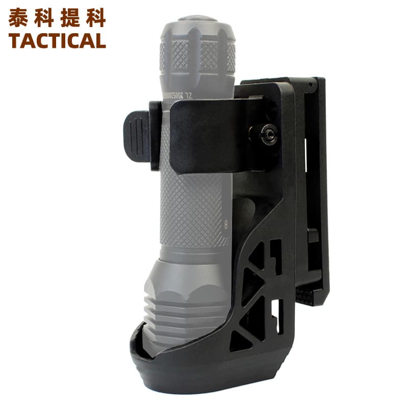 360 Degree Rotating Side Open Tactical Flashlight Case Quick Draw Plastic Steel Camping Outdoor Handheld Flashlight Holder