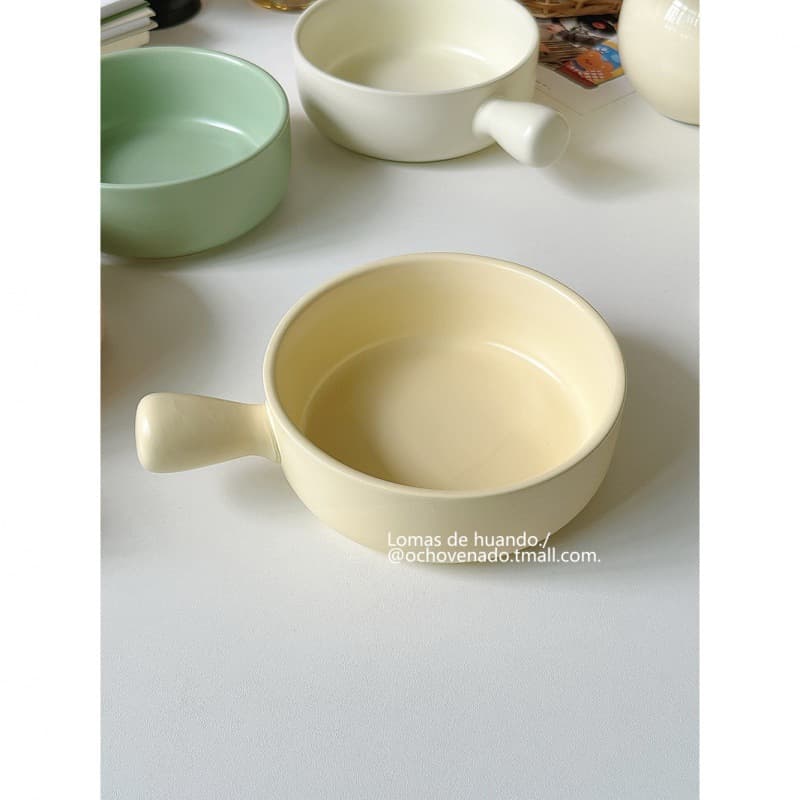 Macaron Color Baking Bowl" Cute Ins-style Ceramic Oven Bowl Fruit Salad Dessert Bowl Ramen Bowl Baked Rice