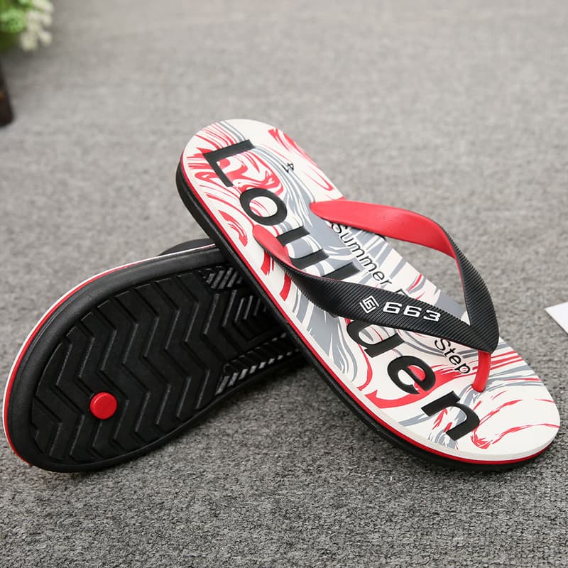 Anti-Slip Rubber Thong Slippers Men's Casual Beach Sandals Lightweight Breathable Wear-Resistant Summer Flip Flops for Men