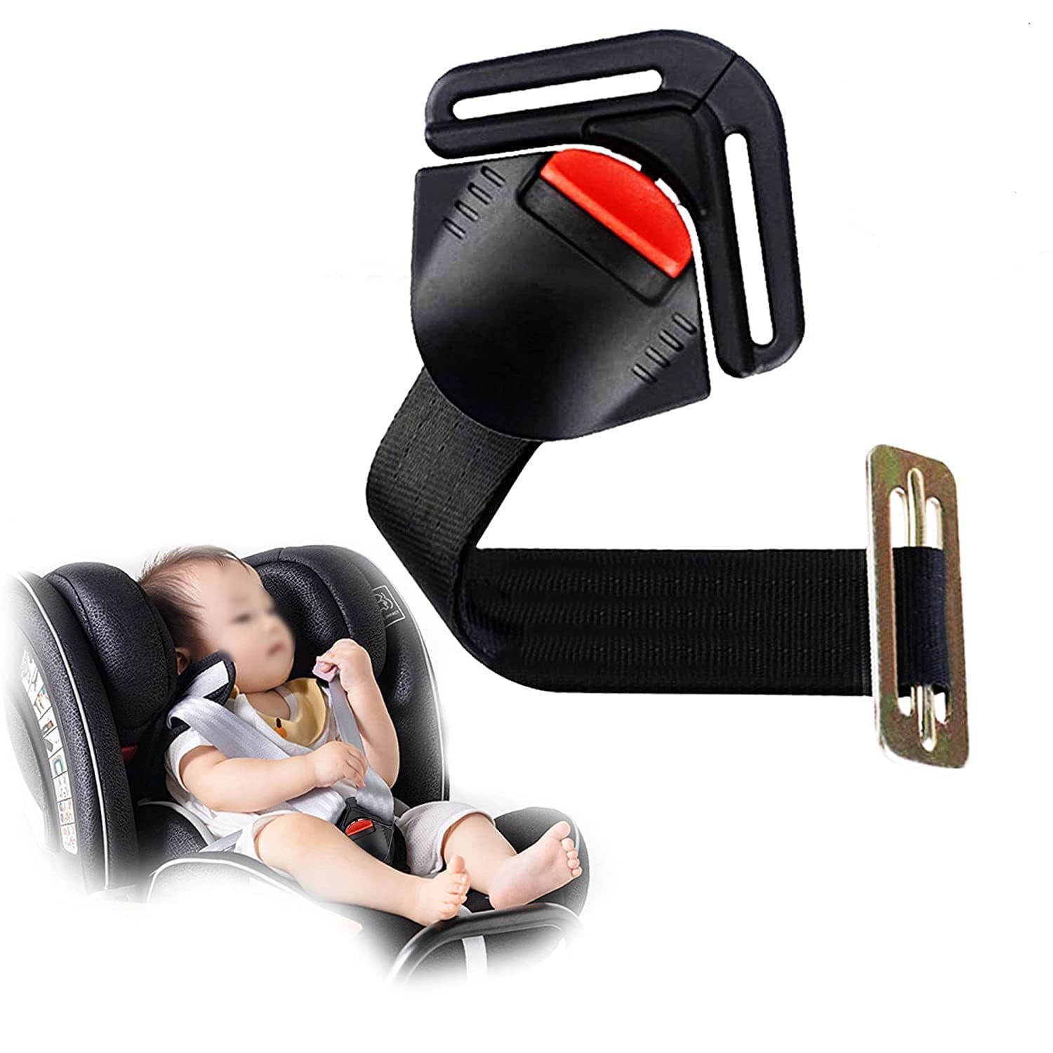 Five-point locking strap for car child seats, stroller safety belt adjustment accessories, seat belt clips