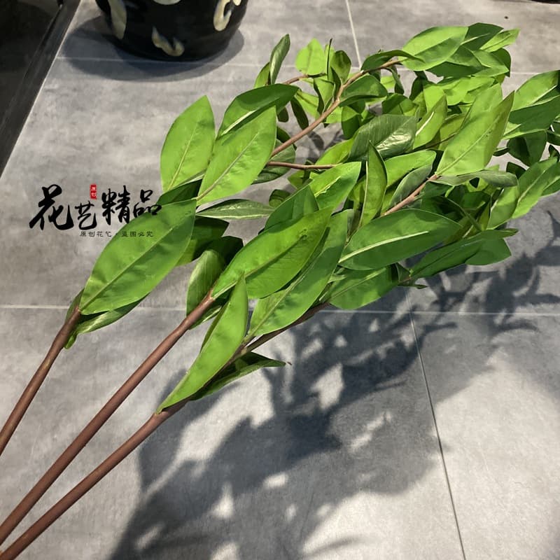 Artificial Laurel Multi-Lobed Japanese Leaf Single Glue Leaf Magnolia Simulation Green Leaf Realistic Touch Kumquat Leaf Soybean Leaf Pastoral Silk Flower