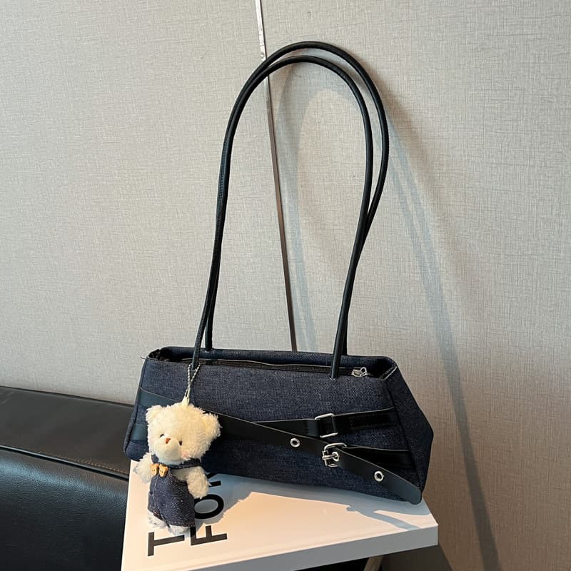 Korean style fashionable simple armpit bag for women 2025 new denim women's shoulder handbag high-end armpit bag