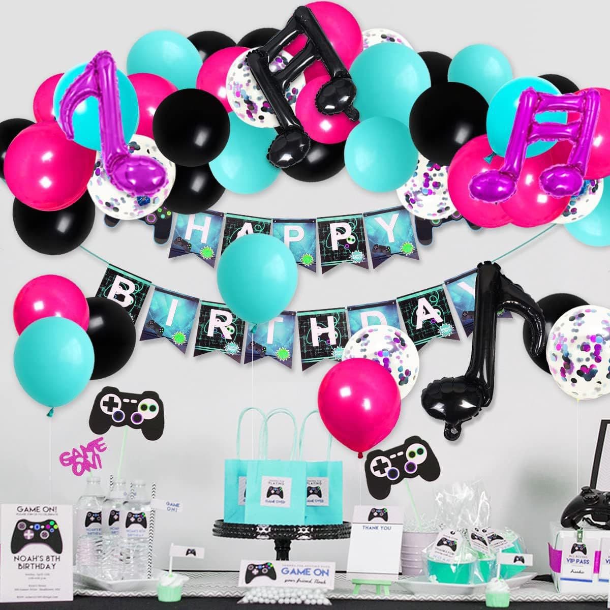 Cross-border music symbols disco background cloth balloon set latex balloon wholesale music theme birthday party