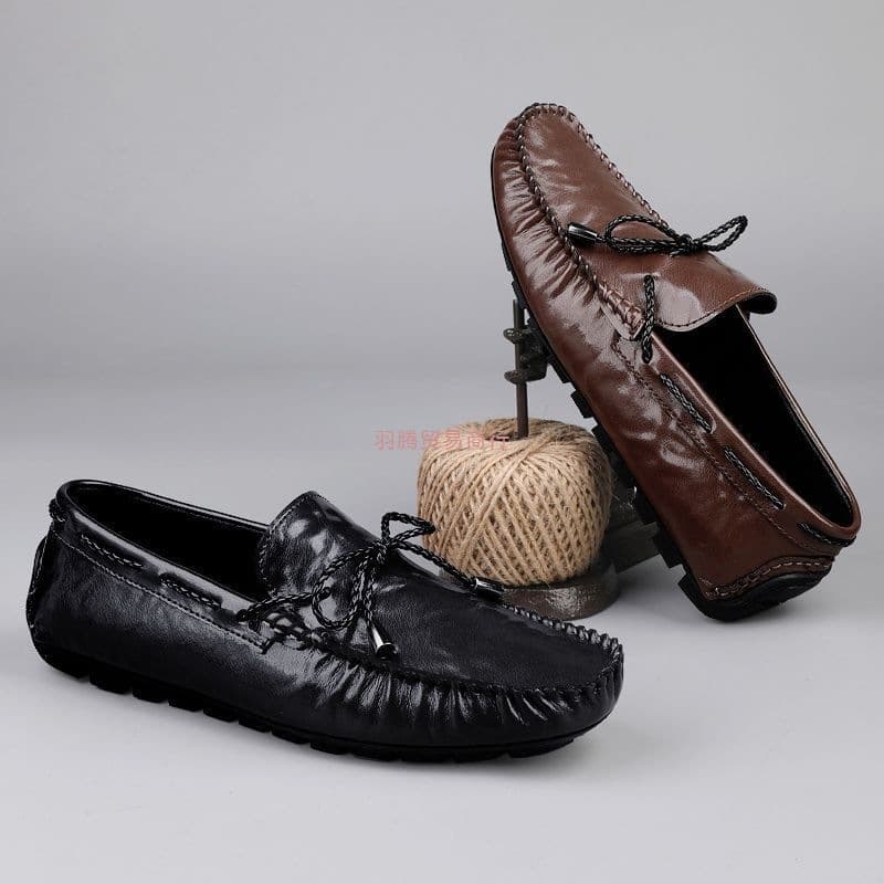 New Spring/Autumn Genuine Leather Men's Loafers, High-End Business Casual Leather Shoes, Slip-On Driving Shoes, Trendy