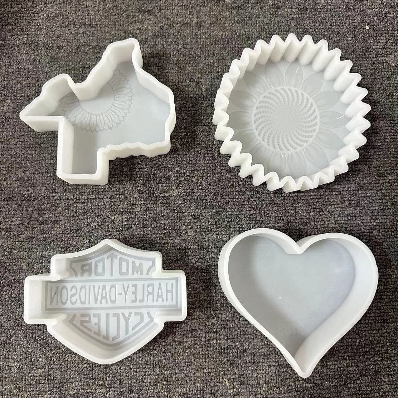 Heart Flower Car Candle Silicone Mold Shield Plaster Scented Candle Mold