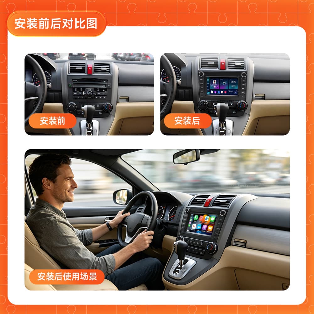 Cross-border Compatible 7-Inch Honda CRV Dual-Knob Full-Button Android Large Screen DVD Original Car Style In-Dash Navigation