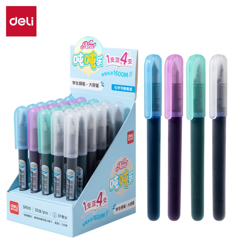 De.litontonle large-capacity fountain pen SF610 student disposable pen sketch pen EF bright tip calligraphy practice