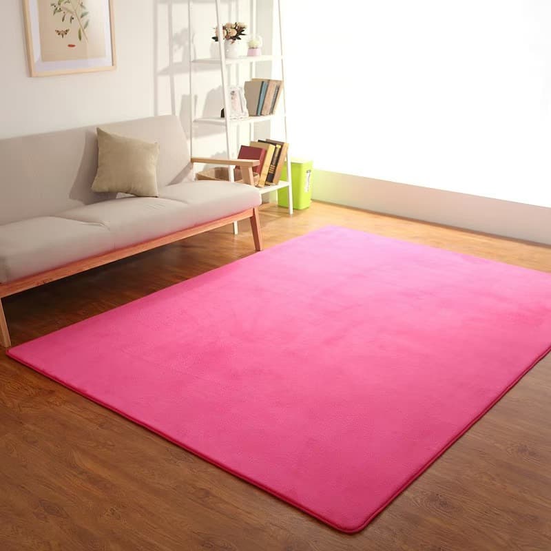 Simple Coral Fleece Living Room Carpet, Large Area Full Coverage Coffee Table Mat, Bedroom Balcony Durable and Easy to Clean Carpet