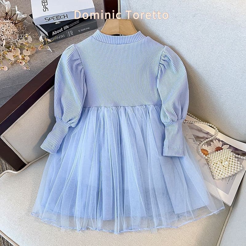 Girls Dress Spring Autumn 2025 New Baby Girl Clothes Stylish Fall Winter Children Wear Princess Dress