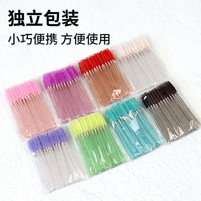 Crystal Lash Brush Stock Solid Brow Lash Dual-use Lash Brush Extension Colorful Beauty Tool Lash Comb