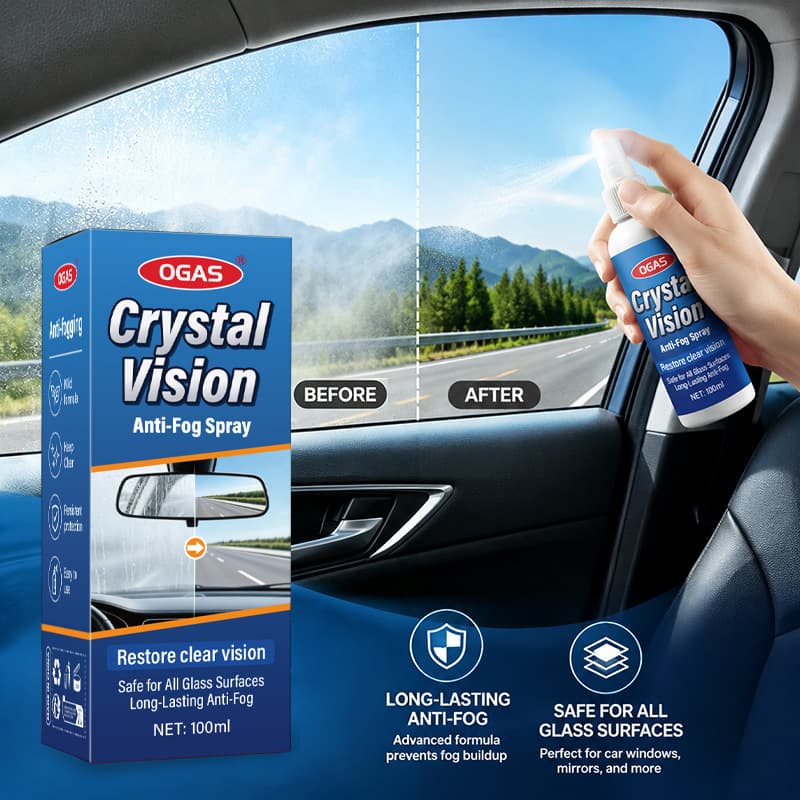 OGAS Cross-Border Best Seller Car Glass Cleaning Spray for Interior Windshield, Quick-Drying and Streak-Free