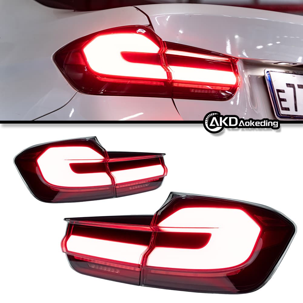 Tail Light Assembly for BMW 3 Series F30/F35, Upgrade to 5 Series 3D Tail Lights with LED Sequential Turn Signal, Running Light, and Brake Light