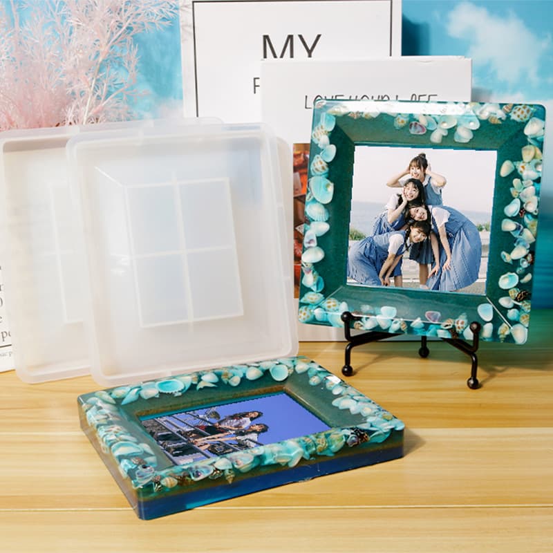 New Handmade DIY Photo Frame Storage Crystal Resin Mold Mirror Professional Display Stand Silicone Mold