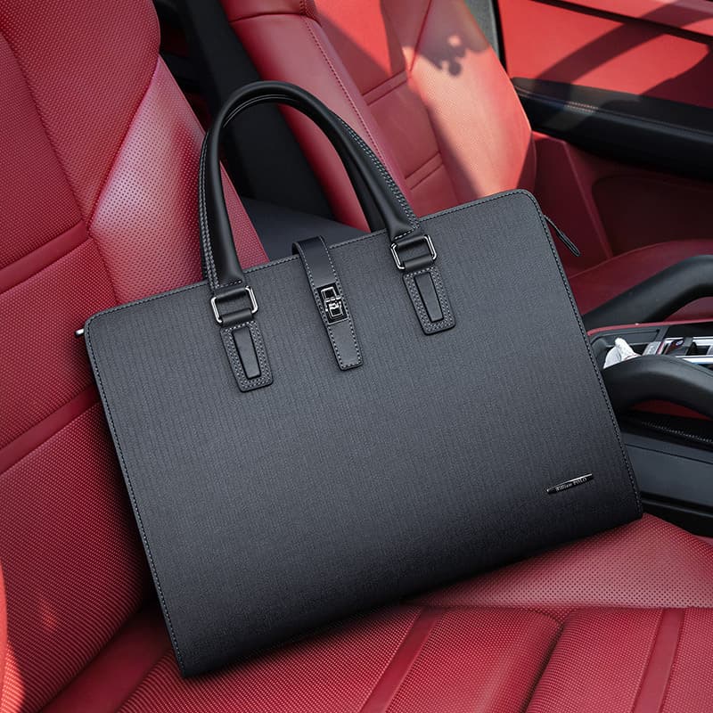 Yinghuang Paul Men's Genuine Leather Laptop Shoulder Bag Luxury Elegant Fashion Business Cowhide Handbag