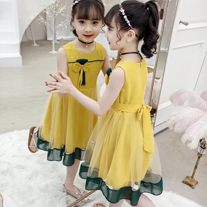 Children's Fashionable 2020 New Style Girls' Dress Summer Princess Dress Long Dress for Older Kids