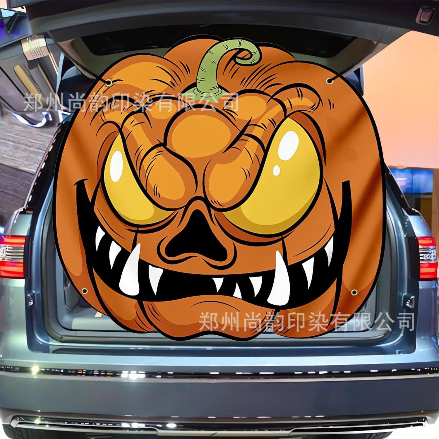 Amazon temu new horror Halloween trunk special-shaped flag Halloween car decoration props supplies