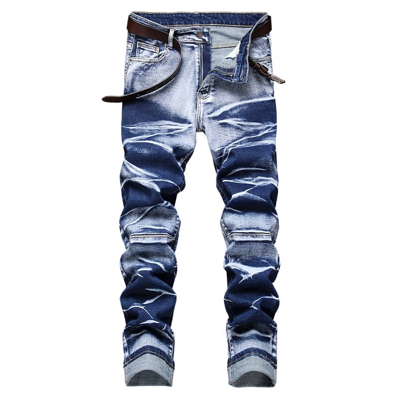 Cross-border Amazon Europe and America Casual Jeans Light Stretch Motorcycle Jeans Ripped Jeans Trendy Men's Pants