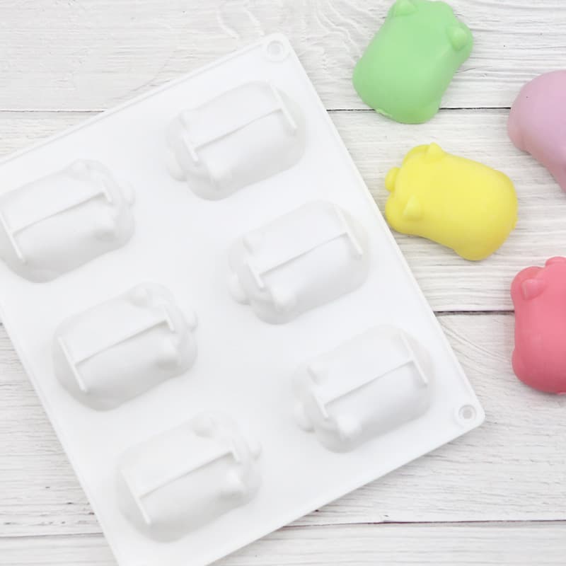 Cross-border 6-Cavity Mousse Fortune Pig Silicone Chocolate Mold, Handmade Soap Mold, Cold Process Soap Mold, Ice Cream Mold