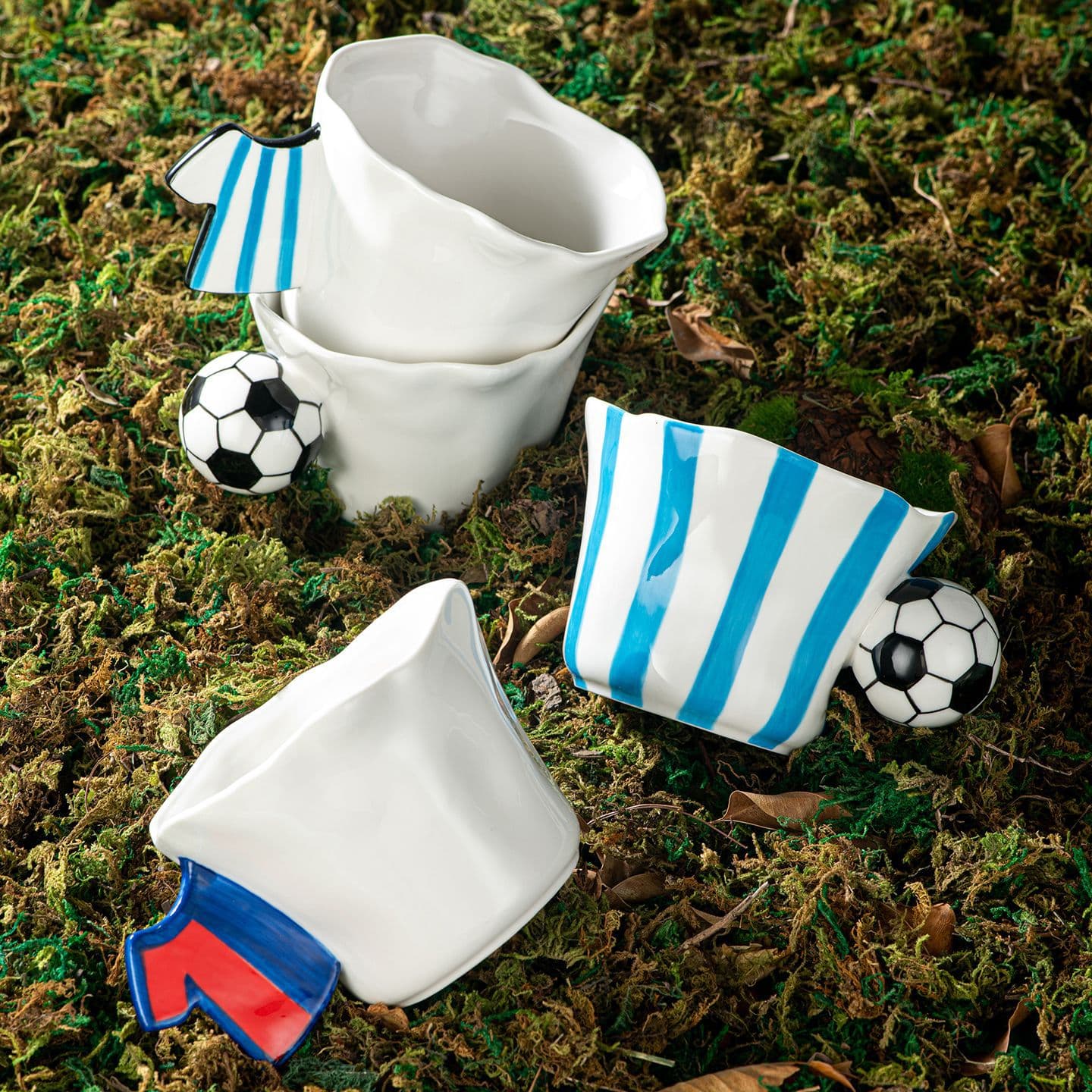 Color-Block Striped Personality Handle Ceramic Cup, Sports Fan Atmosphere Mug with Jersey-Style Handle, Ceramic Coffee Mug