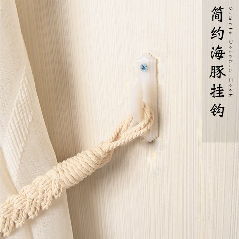 Curtain wall hooks, dolphin-shaped hooks, curtain tiebacks, tie ropes, wall hooks, wall-mounted curtain accessories