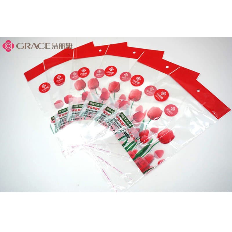 Jieliya Towel Tulip Single Piece Bag Transparent Plastic Towel Packaging Bag Genuine Manufacturer Direct Wholesale