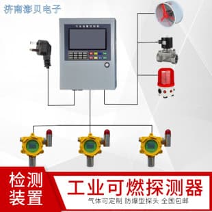 Industrial Combustible Gas Detector Fixed Warehouse Chemical Plant Hydrogen Paint Alcohol Toluene Alarm Probe