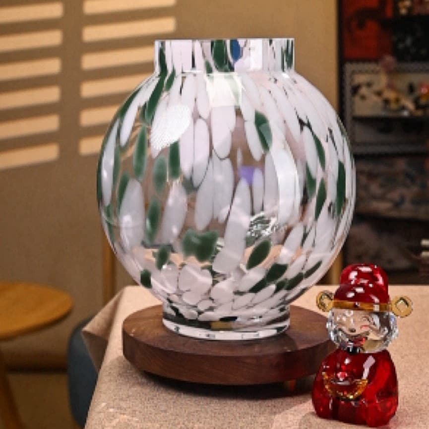 Nordic minimalist speckled belly glass vase, high-end craft for water-cut flowers, home decoration