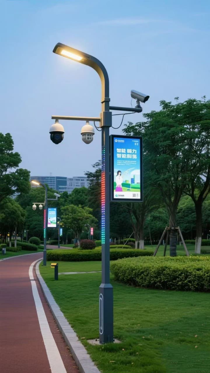 Smart Street Light Factory Supply 5G Intelligent Light Pole WiFi Monitoring Pole Smart Lighting Fixture Smart City Street Light