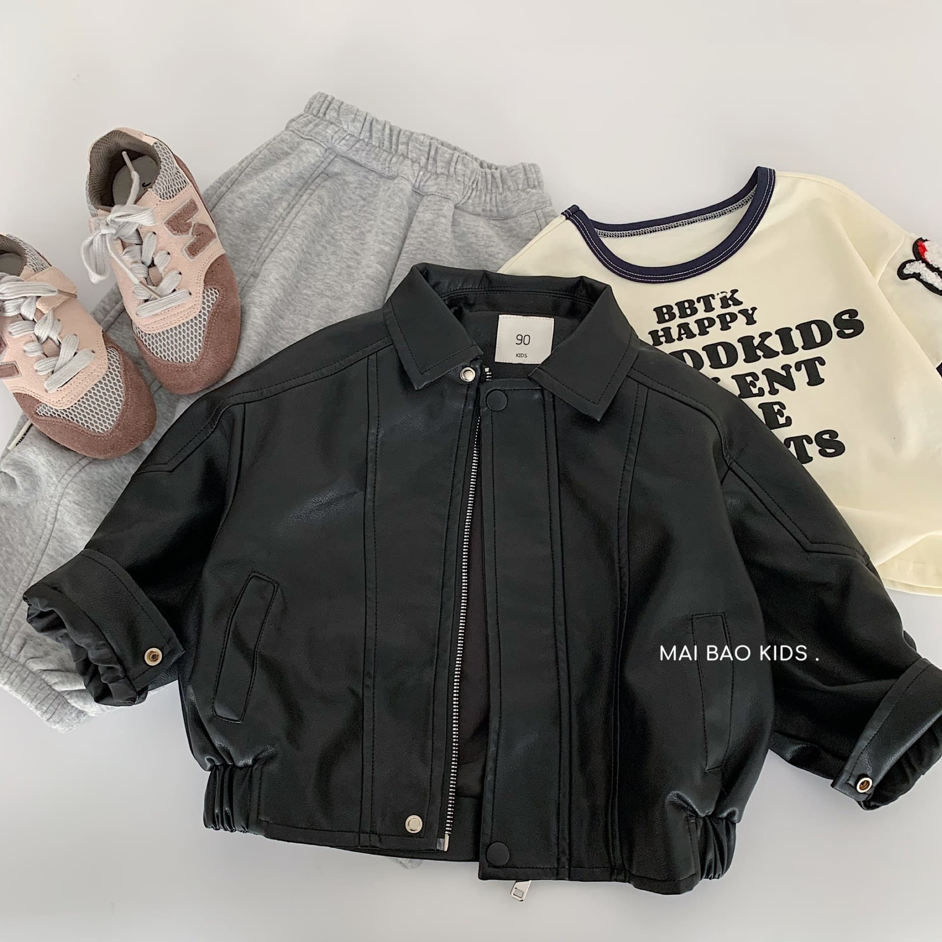Maibao children's leather jacket 2025 autumn and winter new style boys' and girls' cool leather jackets motorcycle coats factory wholesale