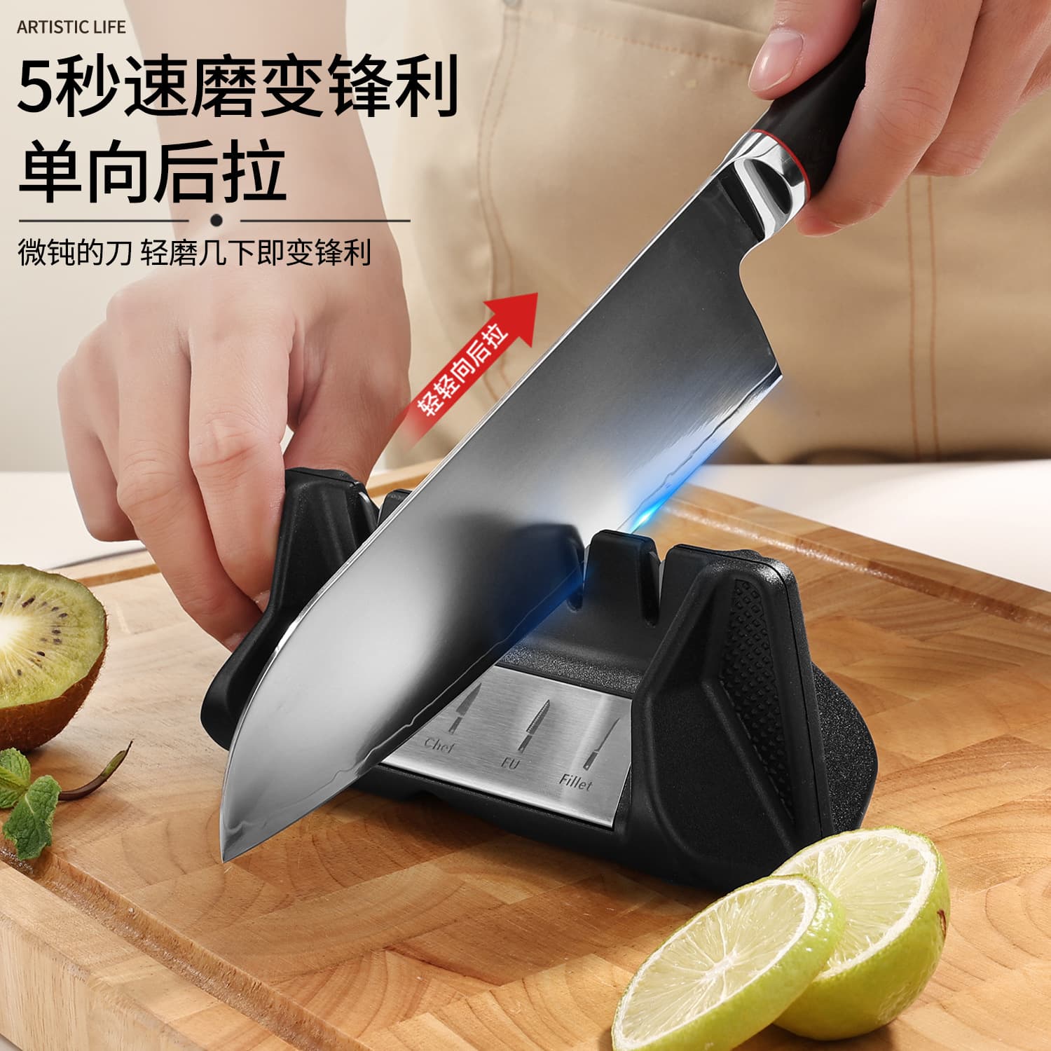 Cross-border Tungsten Steel Knife Sharpener Kitchen Sharpening Tool 3-Second Fast Sharpening Knife Sharpening Stone Rod Diamond