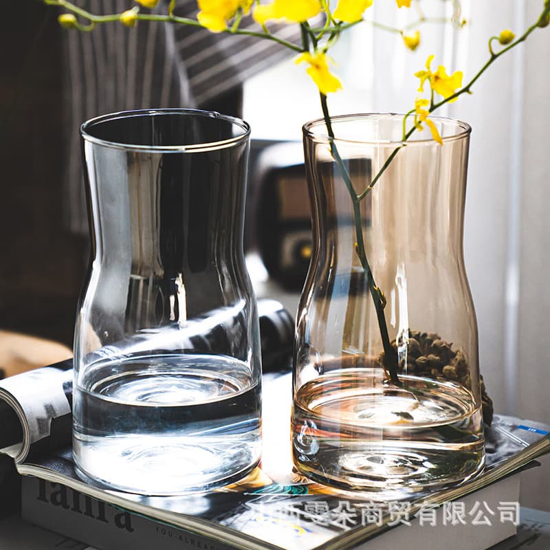 Wholesale Nordic creative ins style transparent glass vase hydroponic flower arrangement decoration living room home furnishings